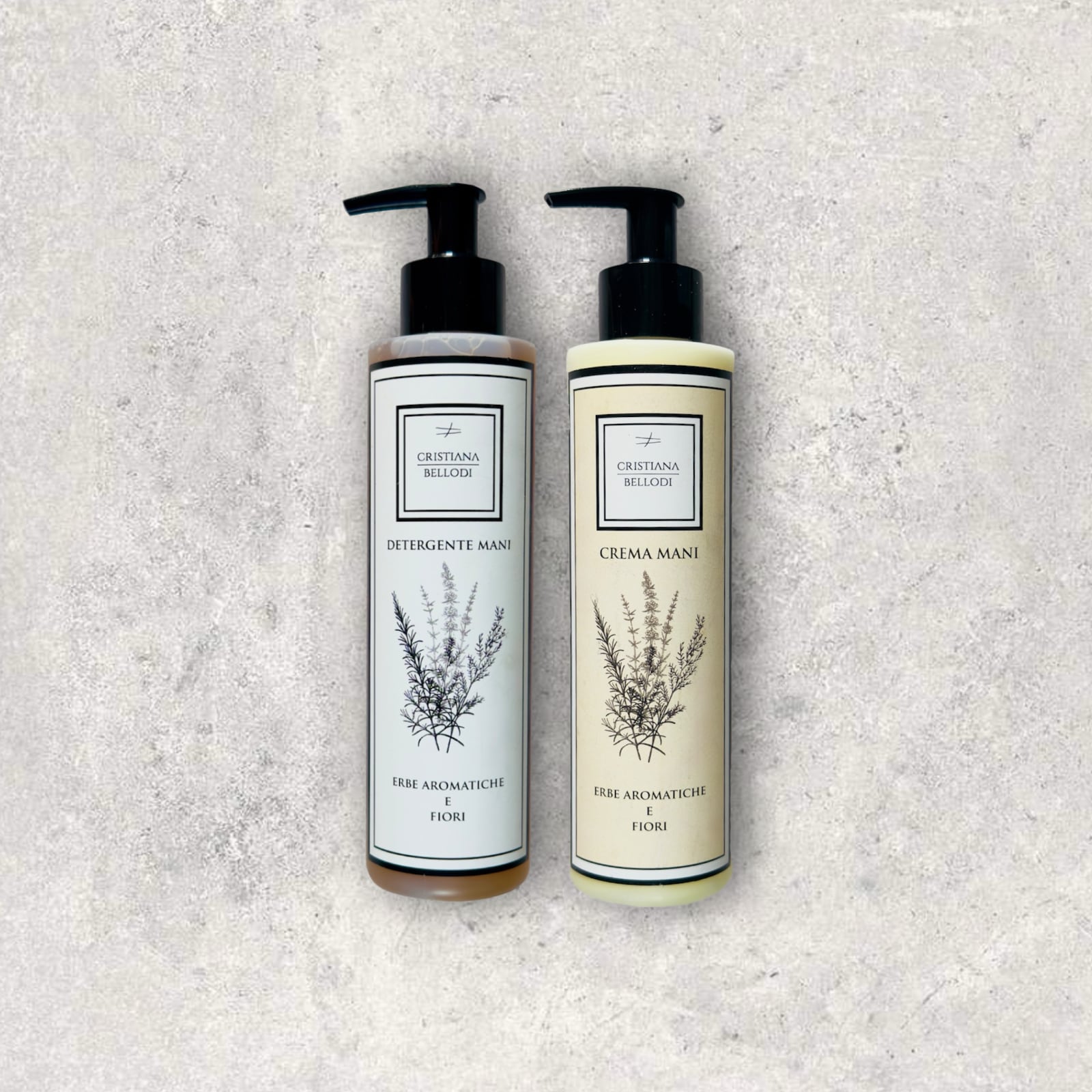 CREMA MANI & SAPONE DETERGENTE LIQUIDO MANI NATURALE - Erbe Aromatiche e Fiori